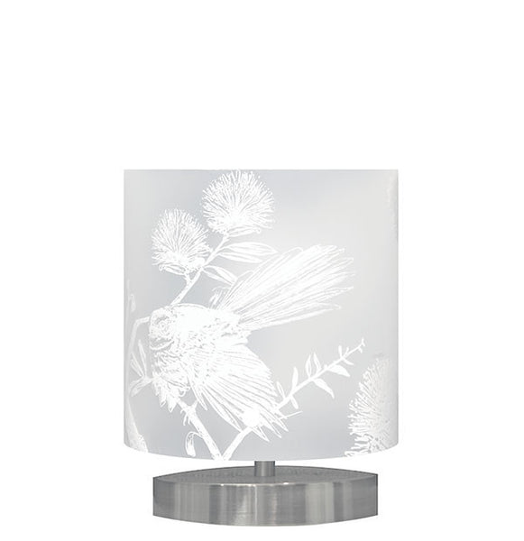 Small Piwakawaka, Fantail Table Lamp White Silhouette - Zamm Lights