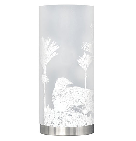Kererū, Wood Pigeon Table Lamp Medium White Silhouette - Zamm Lights