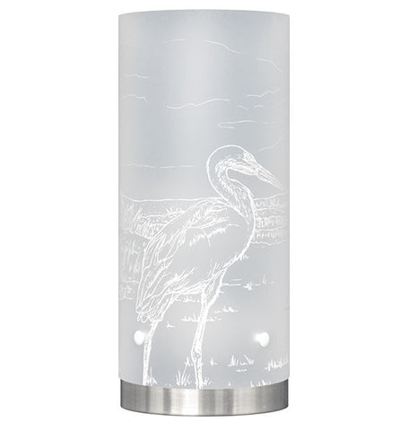 Medium Kōtuku, White Heron Table Lamp, White Silhouette - Zamm Lights