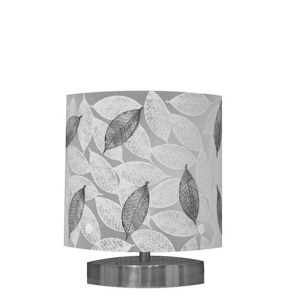 Small Mahoe Leaf Table Lamp, Black and White Silhouette - Zamm Lights