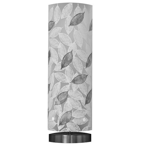Tall Mahoe Leaf Table Lamp Black and White Silhouette - Zamm Lights
