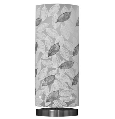Medium Mahoe Leaf Table Lamp, Black and White Silhouette - Zamm Lights